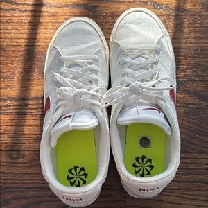 Nike White and Red Athletic Shoes